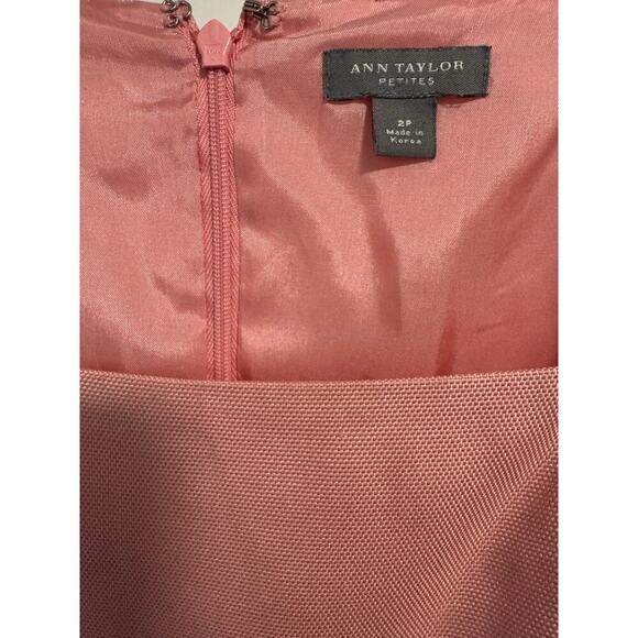 Ann Taylor 100% Silk pink A-line dress with waist sash. - Picture 3 of 9